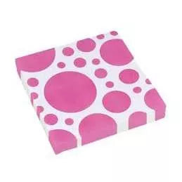 Rózsaszín pöttyös szalvéta, 20 db