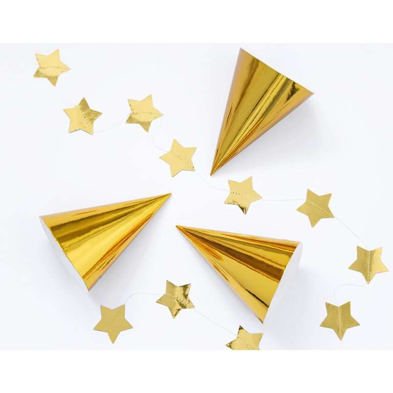 Arany színű meseszép party csákók , 6 darabos