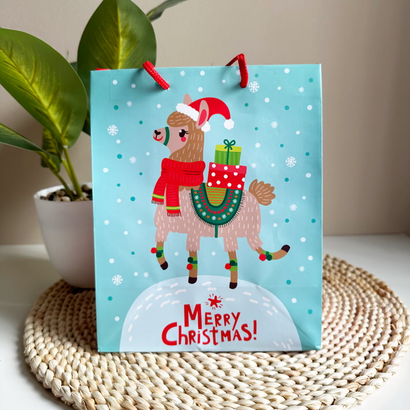 Lámás karácsonyi ajándéktáska