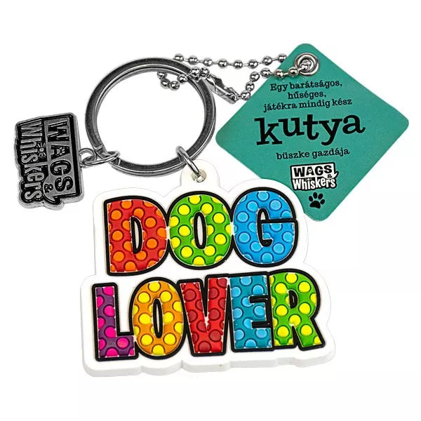 Kutyaimádó, színes kulcstartó