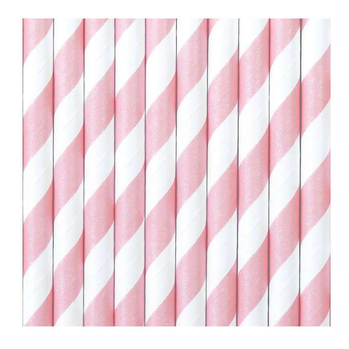 Papír szívószálak - világos rózsaszín