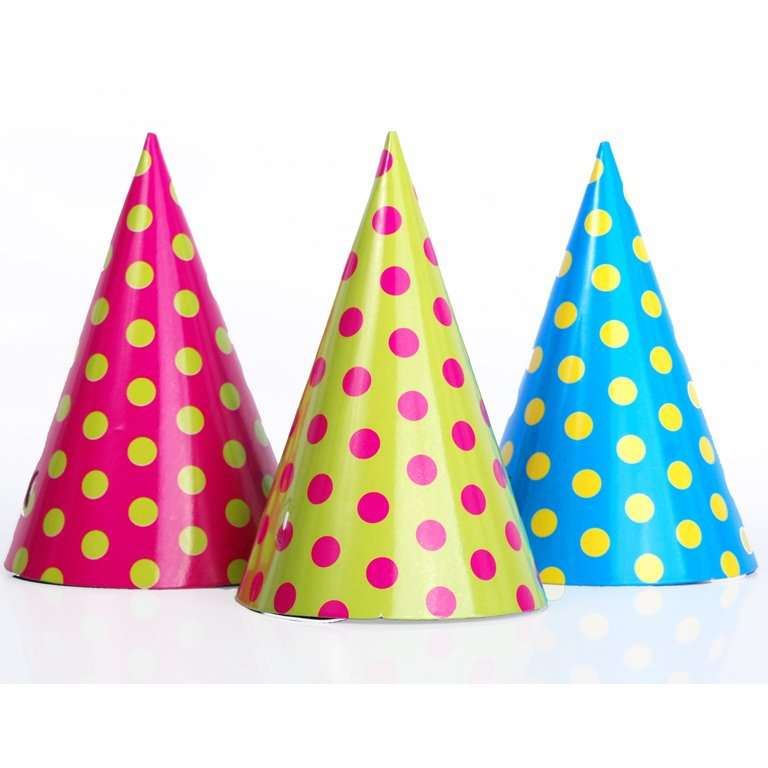 Pöttyös party csákók, 6 db