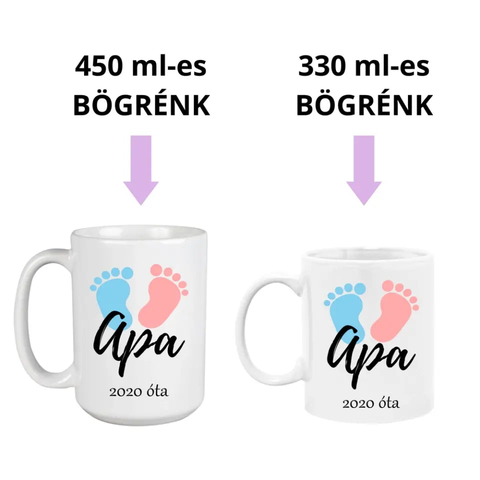 Apa vagyok – babalábas bögre apának 2 méretben