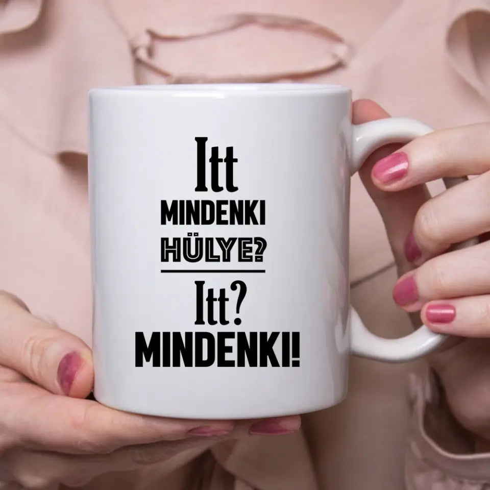 Itt mindenki hülye - vicces bögre