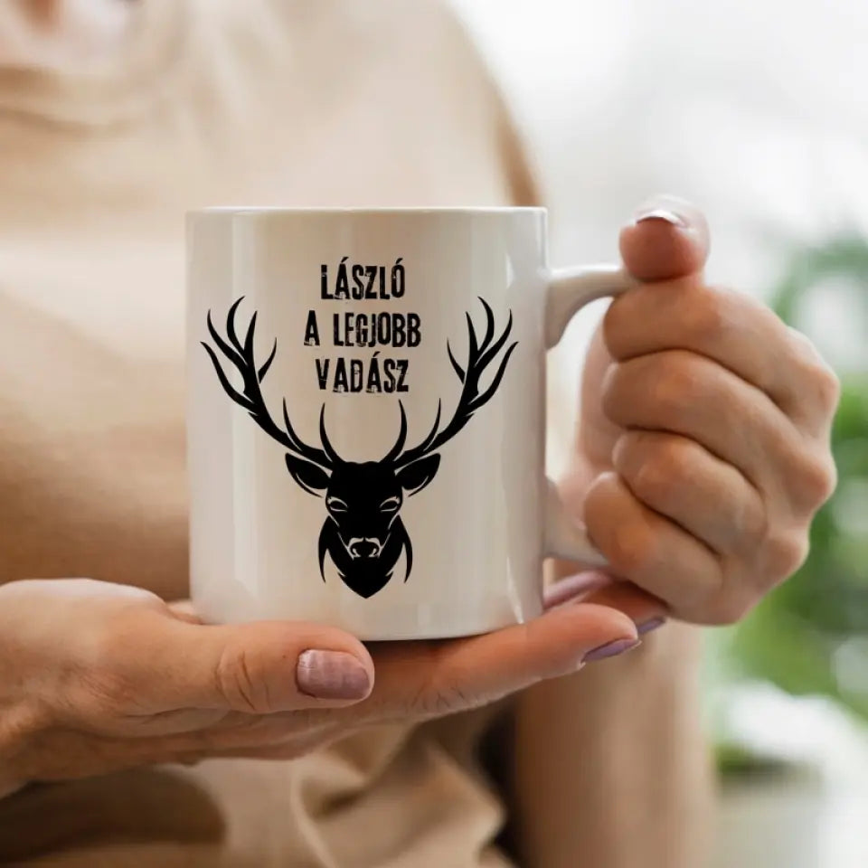 Ajándék Vadászoknak - szarvasos, neves bögre