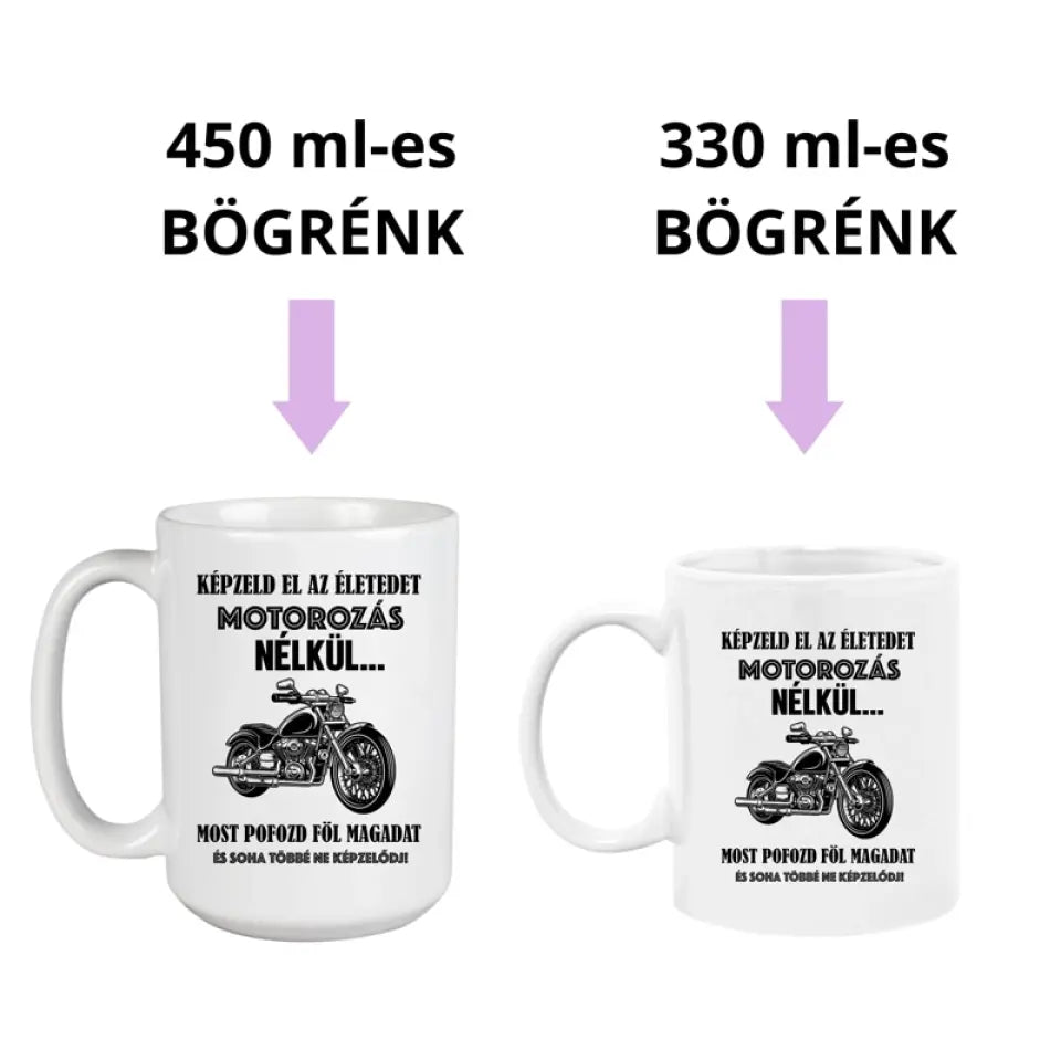 Poénos motoros bögre 2 méretben