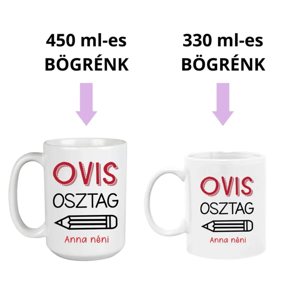 Vicces bögre szett óvónőknek 2 méretben