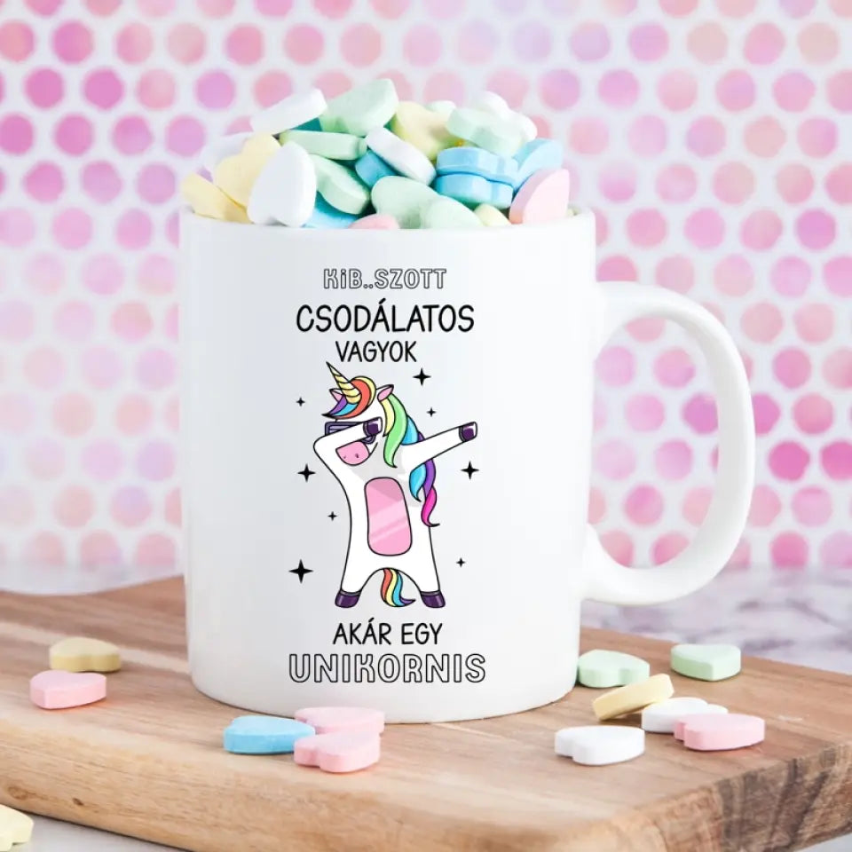 Vicces unikornis bögre