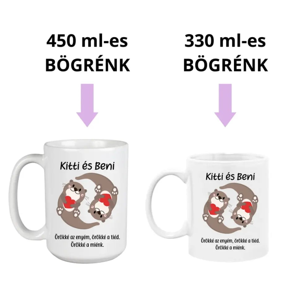 Vidrás bögre pároknak 2 méretben