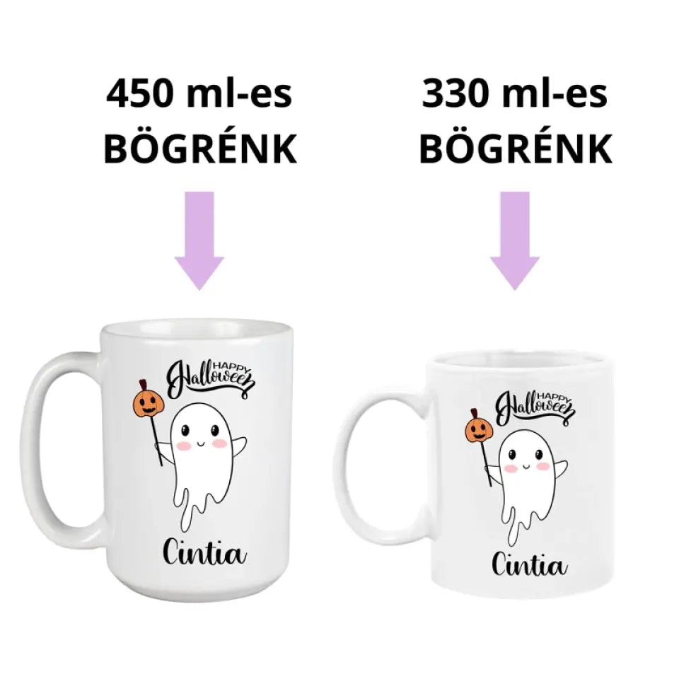 Szellemes, halloweeni bögre 2 méretben