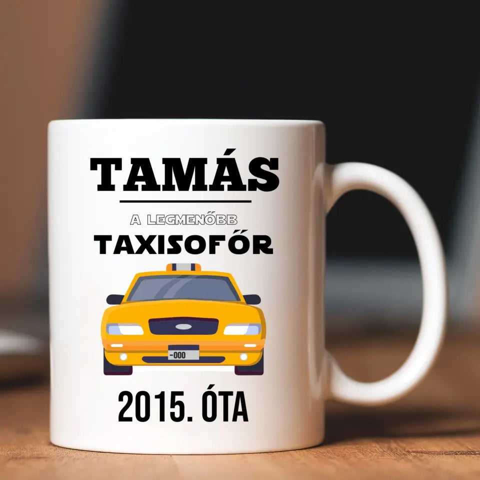Taxis ajándék - saját neves bögre