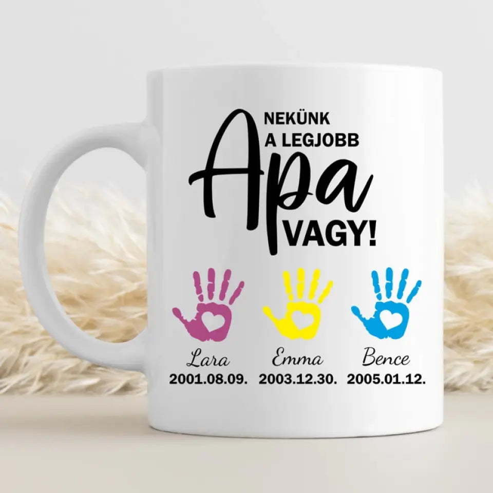 Apák napi ajándék - kéznyomos bögre