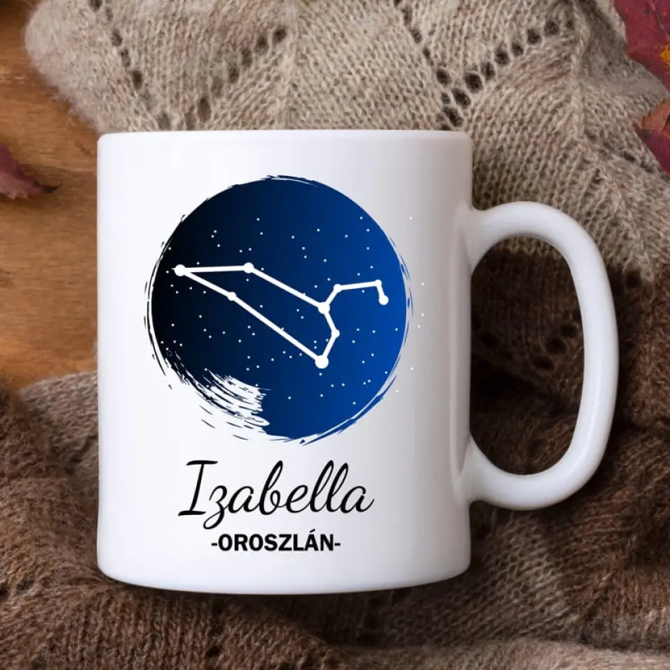 Csillagjegyes kerámia bögre - a Te neveddel