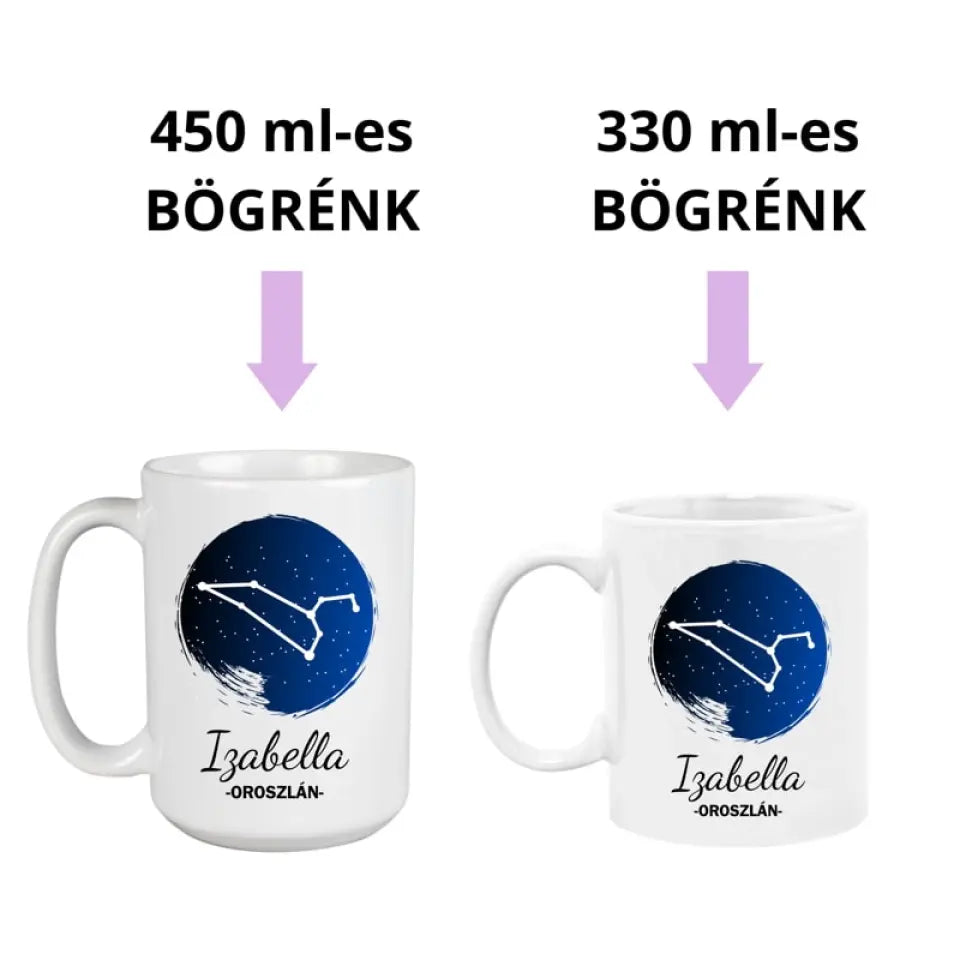 Csillagjegyes kerámia bögre 2 méretben