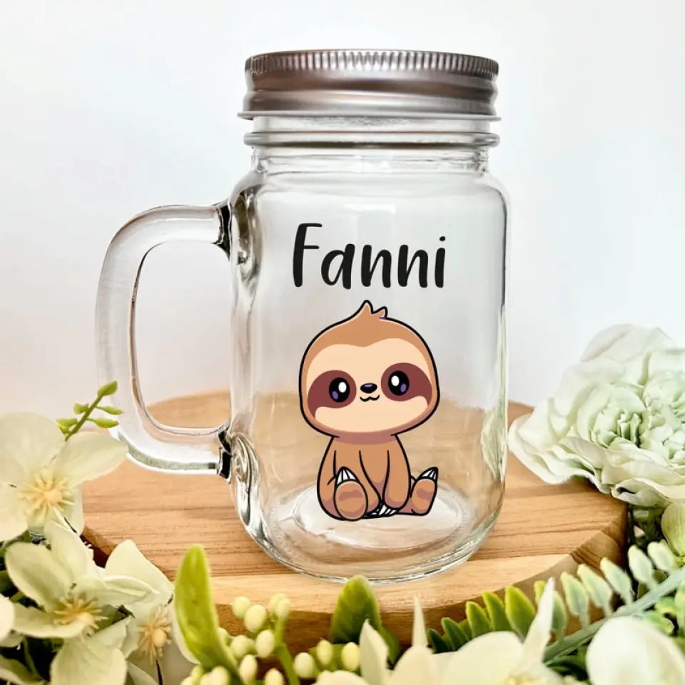 Pahar de limonadă Sloth cu propriul tău nume