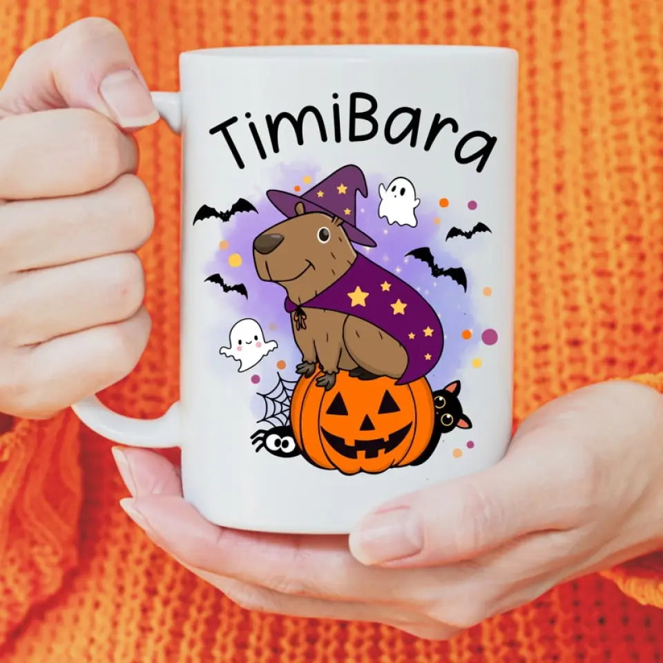 Őszi capybarás bögre - saját névvel