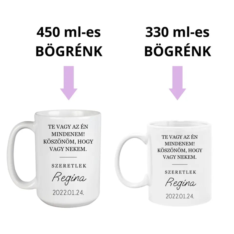 Egyedi fényképes bögre pároknak, 2 méretben