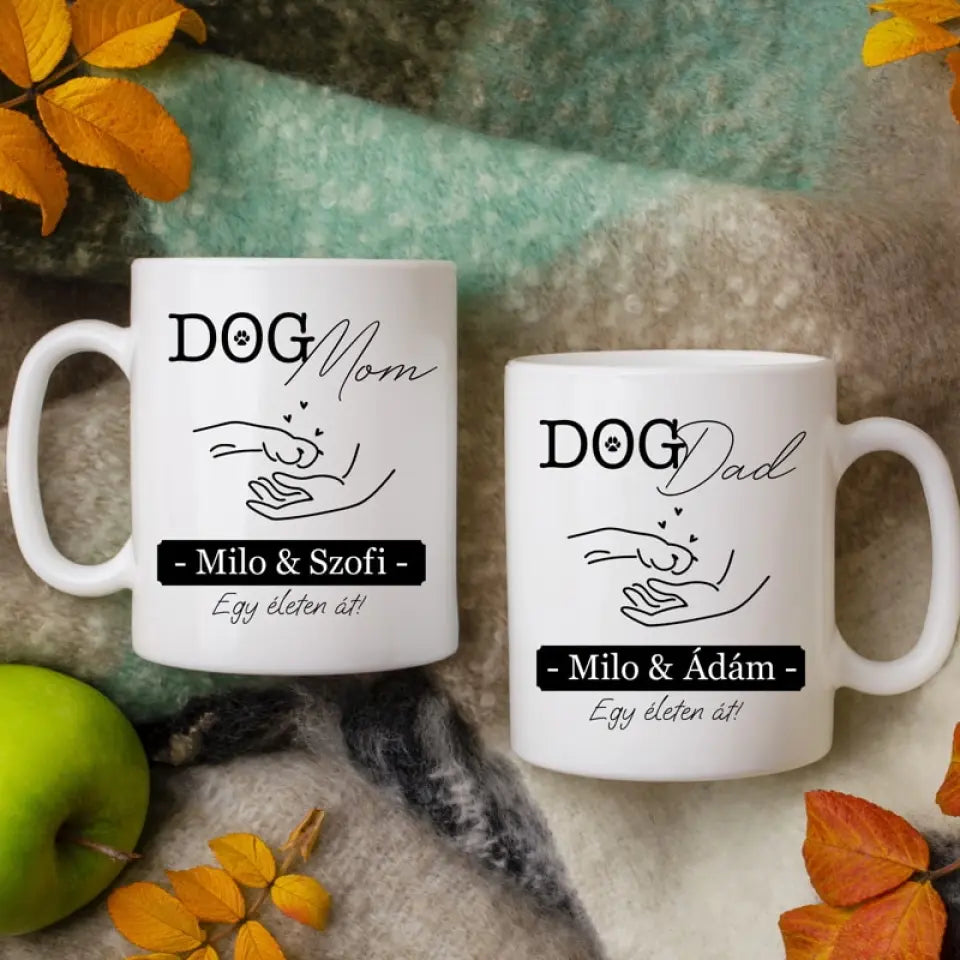 Egyedi, páros bögre - kutyás gazdiknak