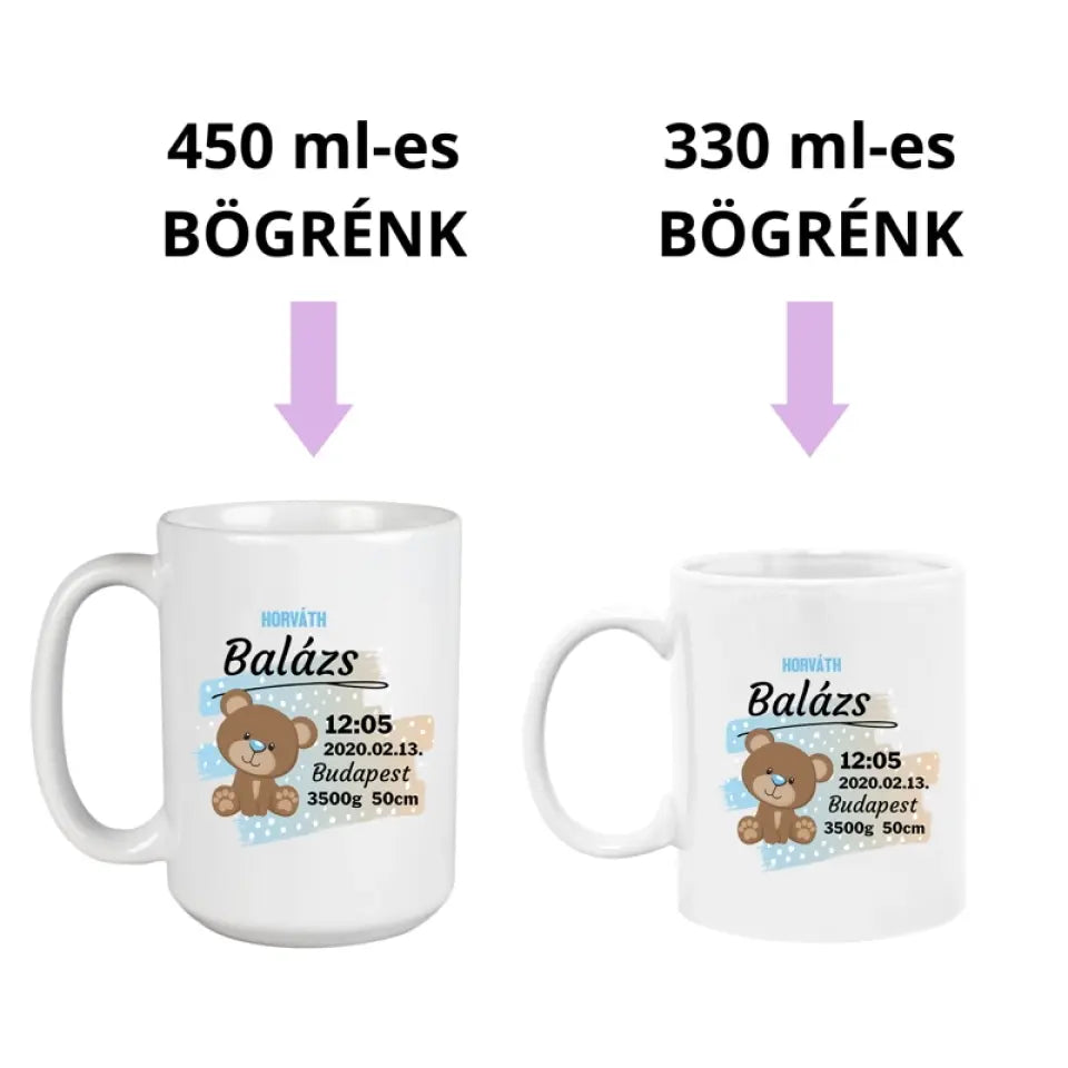 Baba emlékőrző bögre 2 méretben