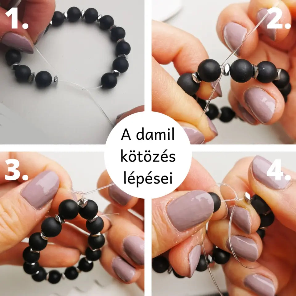 Sivatagi szépség ásvány karkötő - csináld magad ékszer, gravírozott medállal