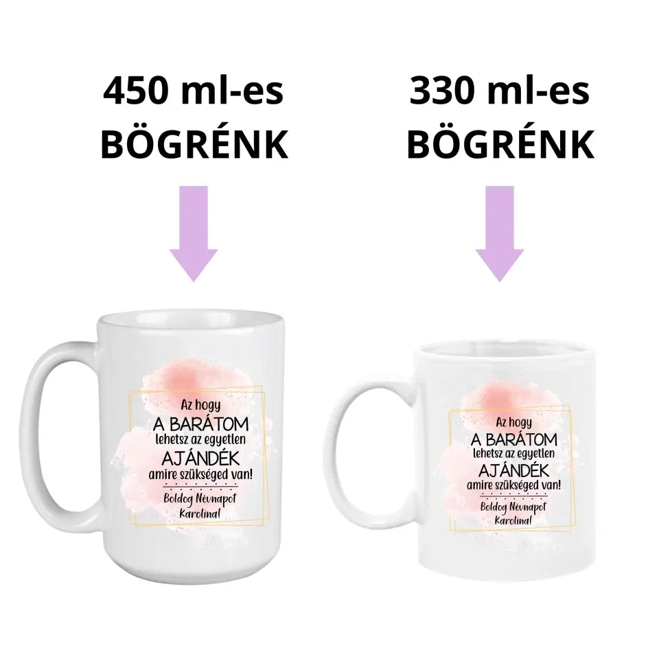 Névnapi ajándék nőknek – humoros bögre 2 méretben