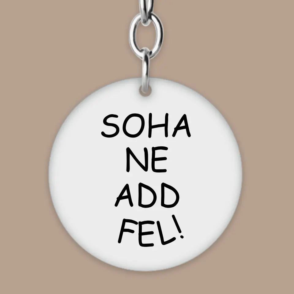 Soha ne add fel, motiváló kulcstartó