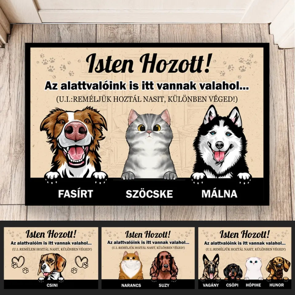 Vicces, kiskedvences lábtörlő - személyre szabható, egyedi ajándék