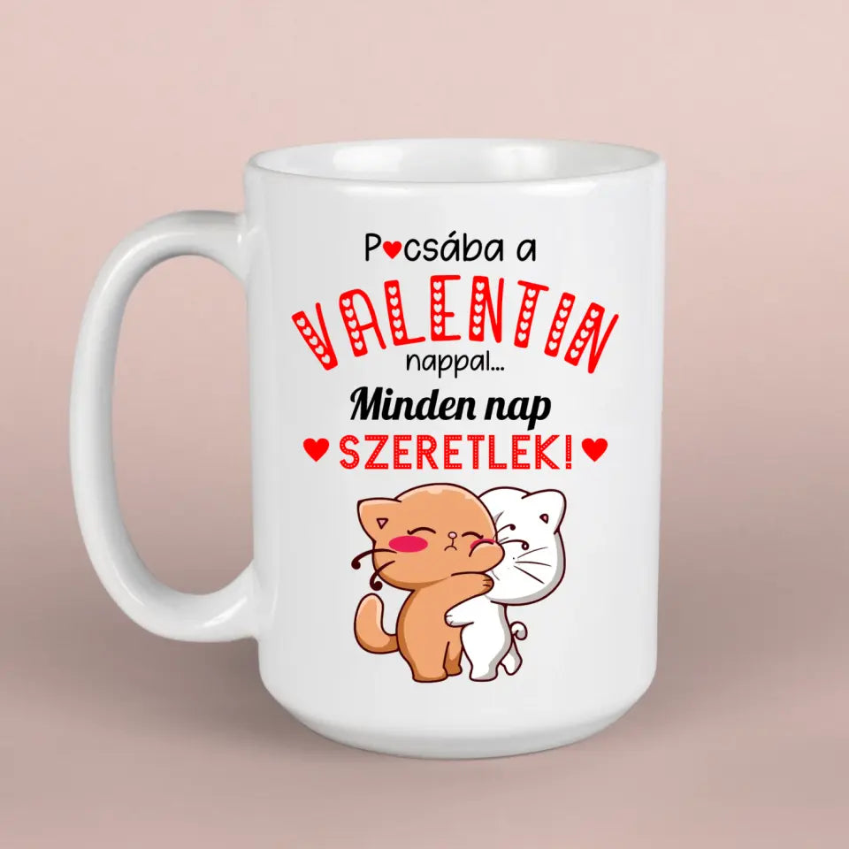 Minden nap szeretlek, vicces Valentin napi bögre