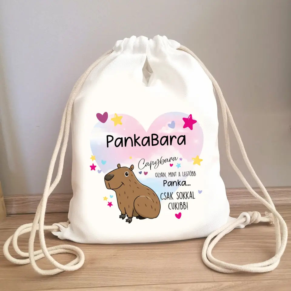 Capybarás tornazsák saját névvel