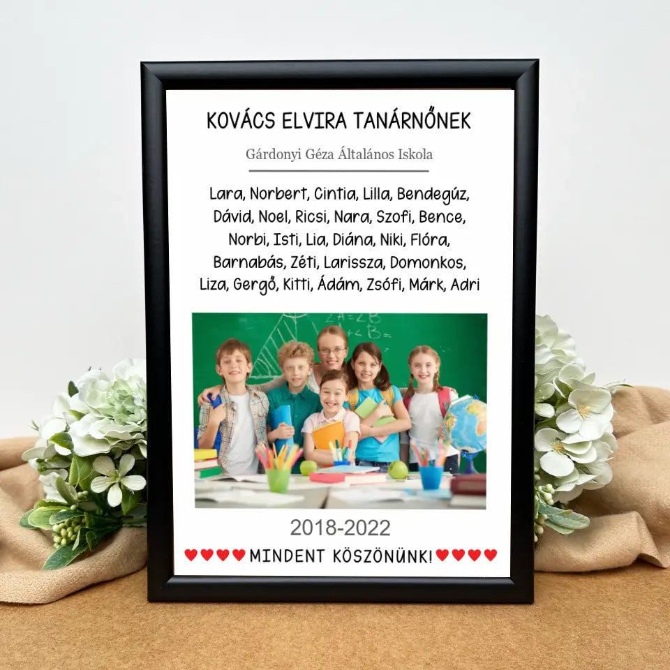 Tanévzáró ajándék tanároknak - egyedi kép