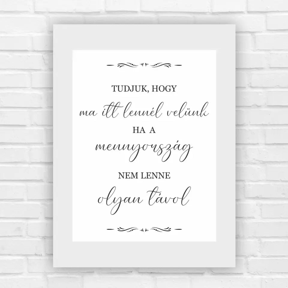 Megemlékezés - esküvői emlék kép, tudjuk hogy ma itt lennél