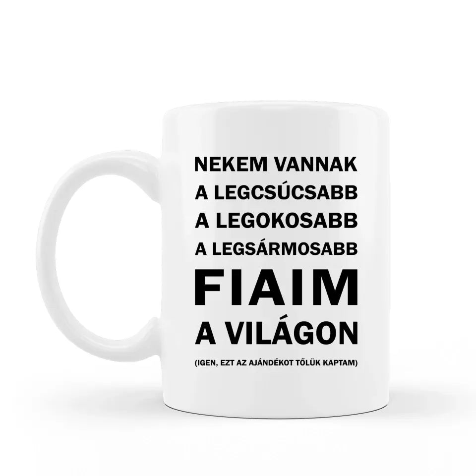 Vicces anya-fia bögre