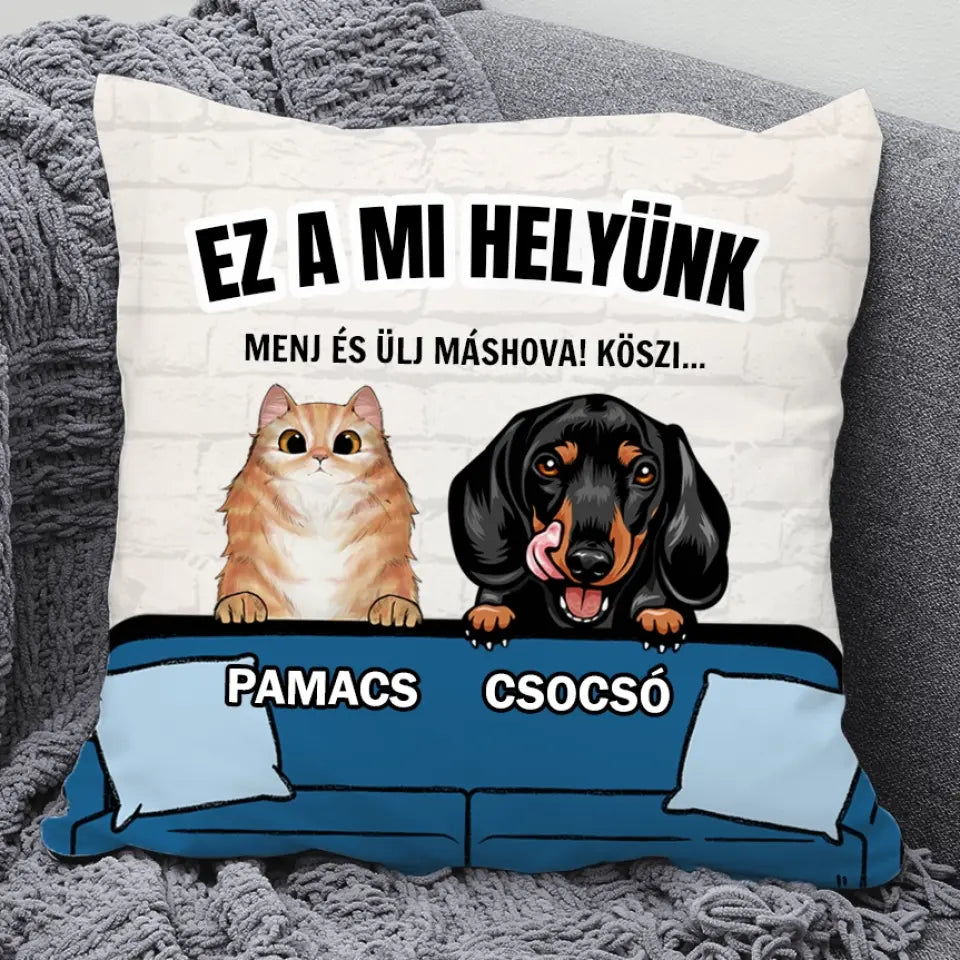 Vicces, kiskedvences párna – személyre szabható, kutyás és cicás párna