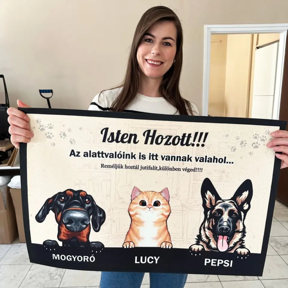 Vicces, kiskedvences lábtörlő 