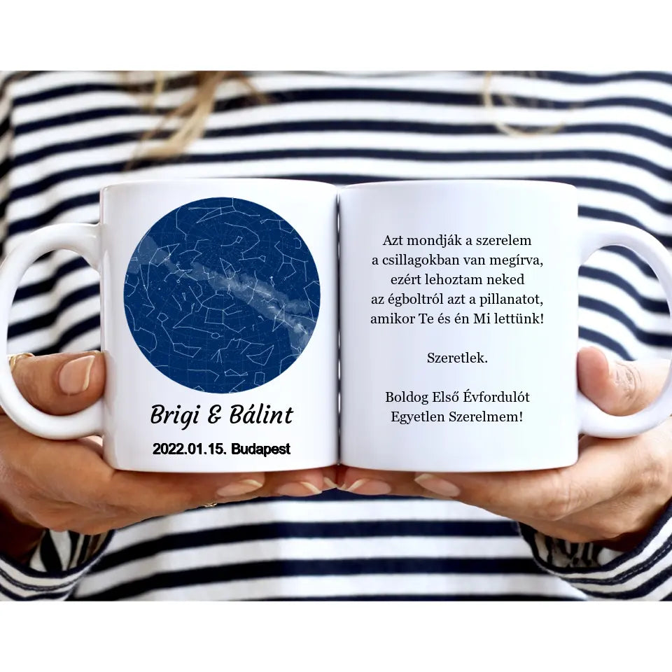 Csillagtérkép ajándék bögre