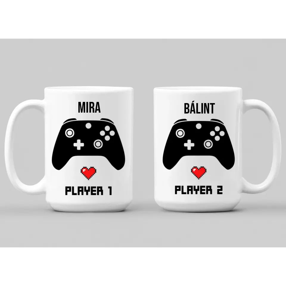 Gamer bögre pároknak, egyedi ajándék