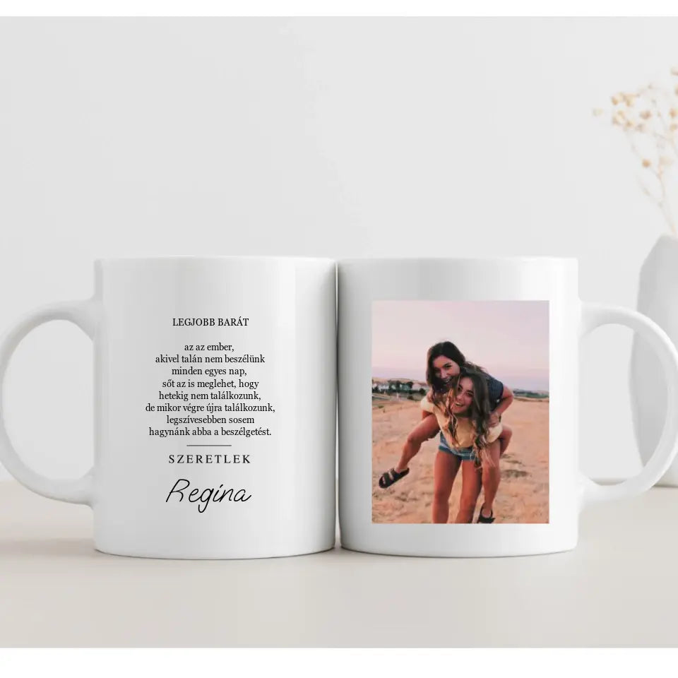 Fényképes bögre legjobb barátnak szülinapi ajándék