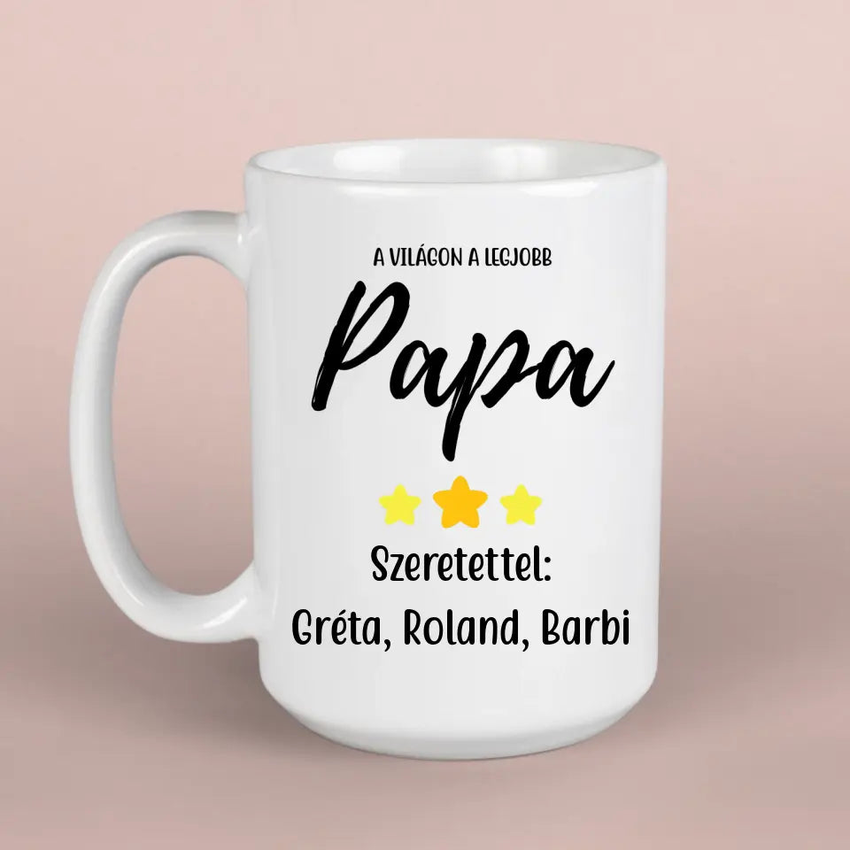 Apák napi bögre papáknak, egyedi ajándék