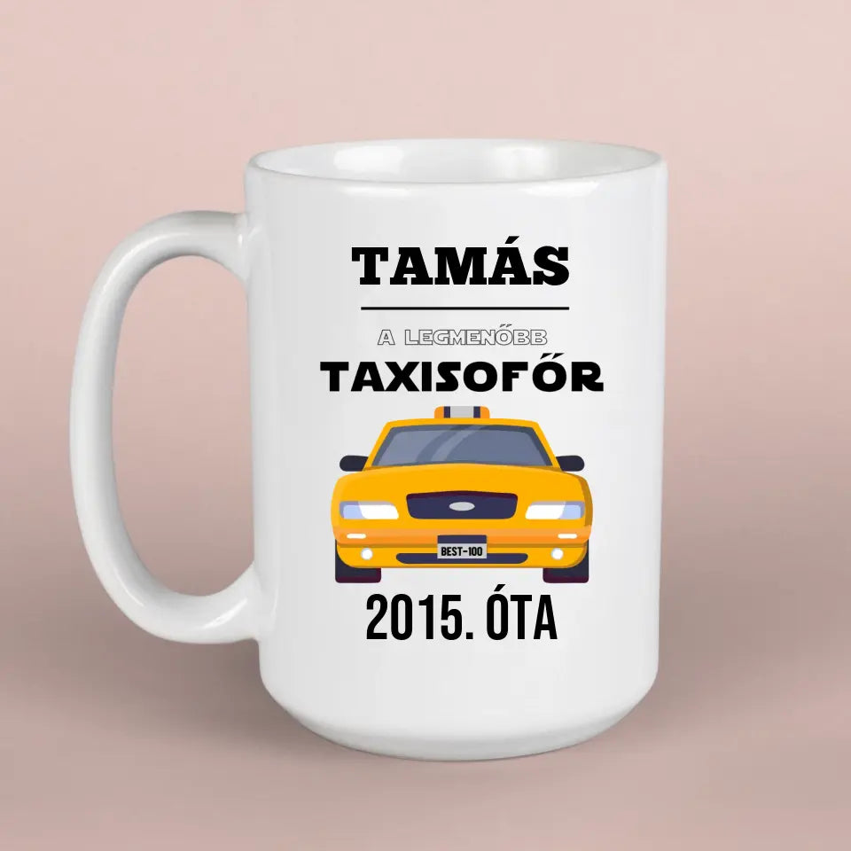 Taxis ajándék - saját neves bögre taxis ajándék