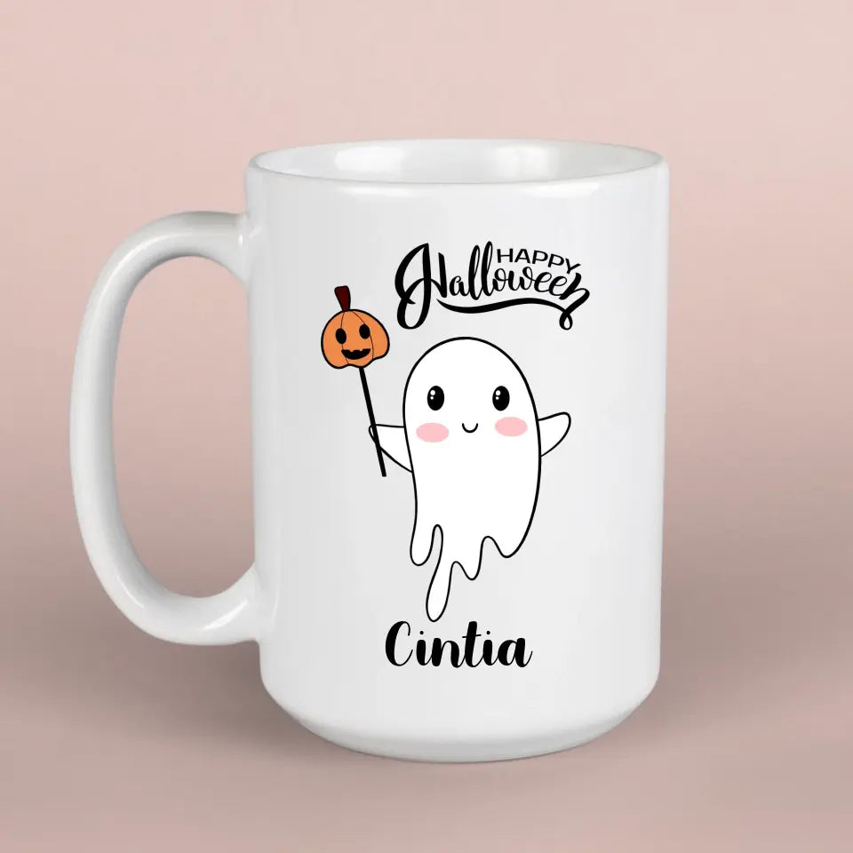 Szellemes, halloweeni bögre egyedi ajándék