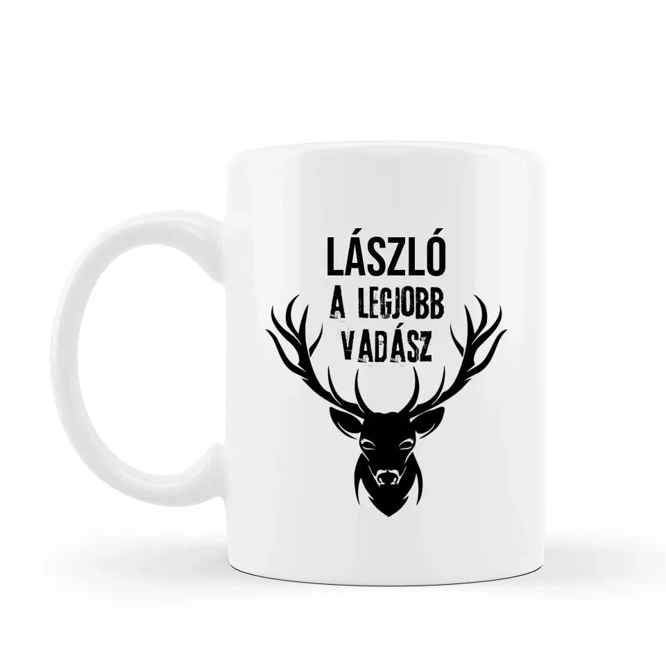 Ajándék Vadászoknak - szarvasos, neves bögre, egyedi ajándék