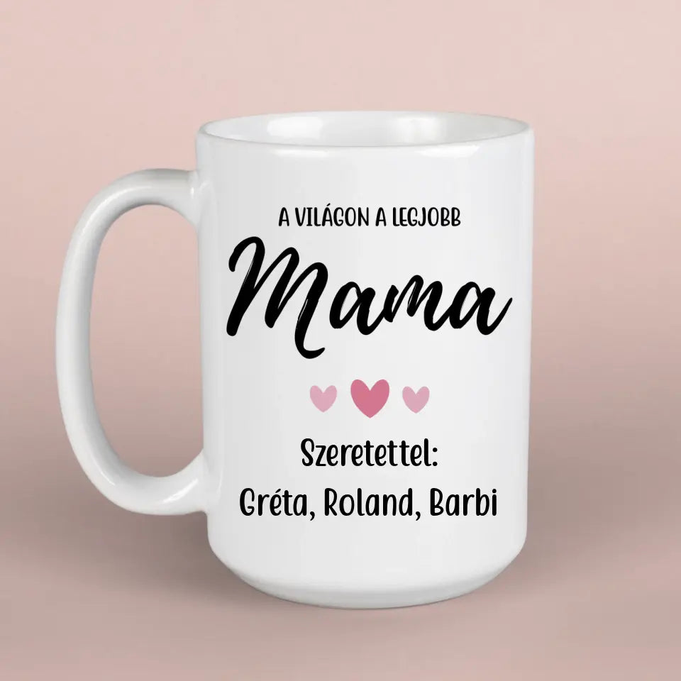 Anyák napi bögre mamáknak, az unokák nevében, anyák napi ajándék