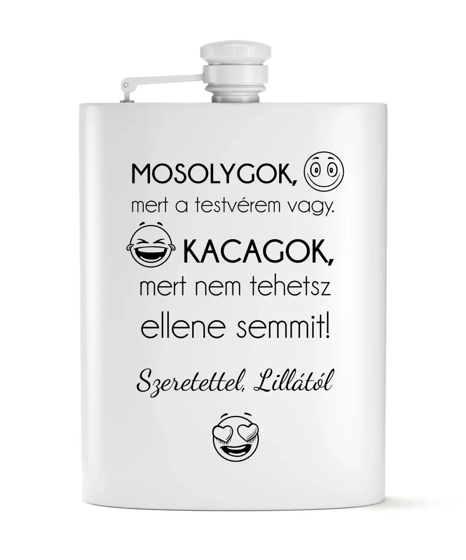 Ajándék fiútestvérnek - vicces gravírozott flaska