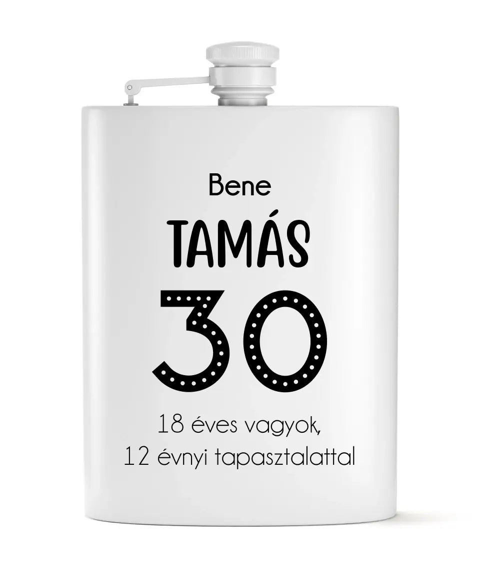 30 éves szülinapi ajándék - egyedi flaska szett névvel és vicces felirattal