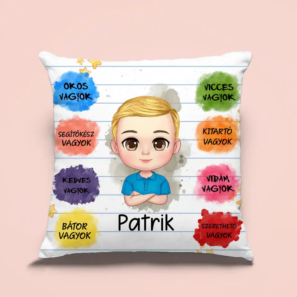 Aranyos motiváló párna kisfiúknak