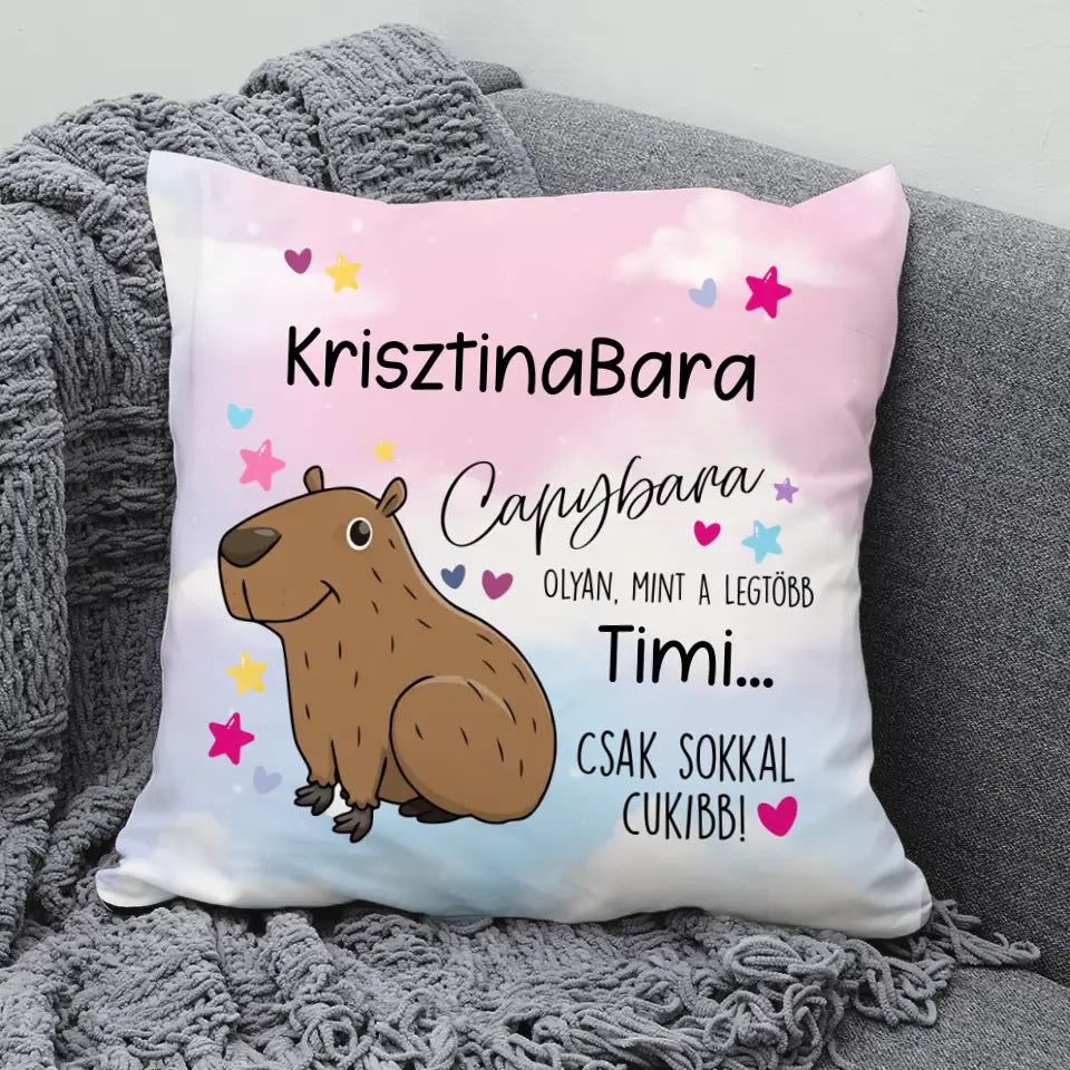 Capybarás párna - saját névvel
