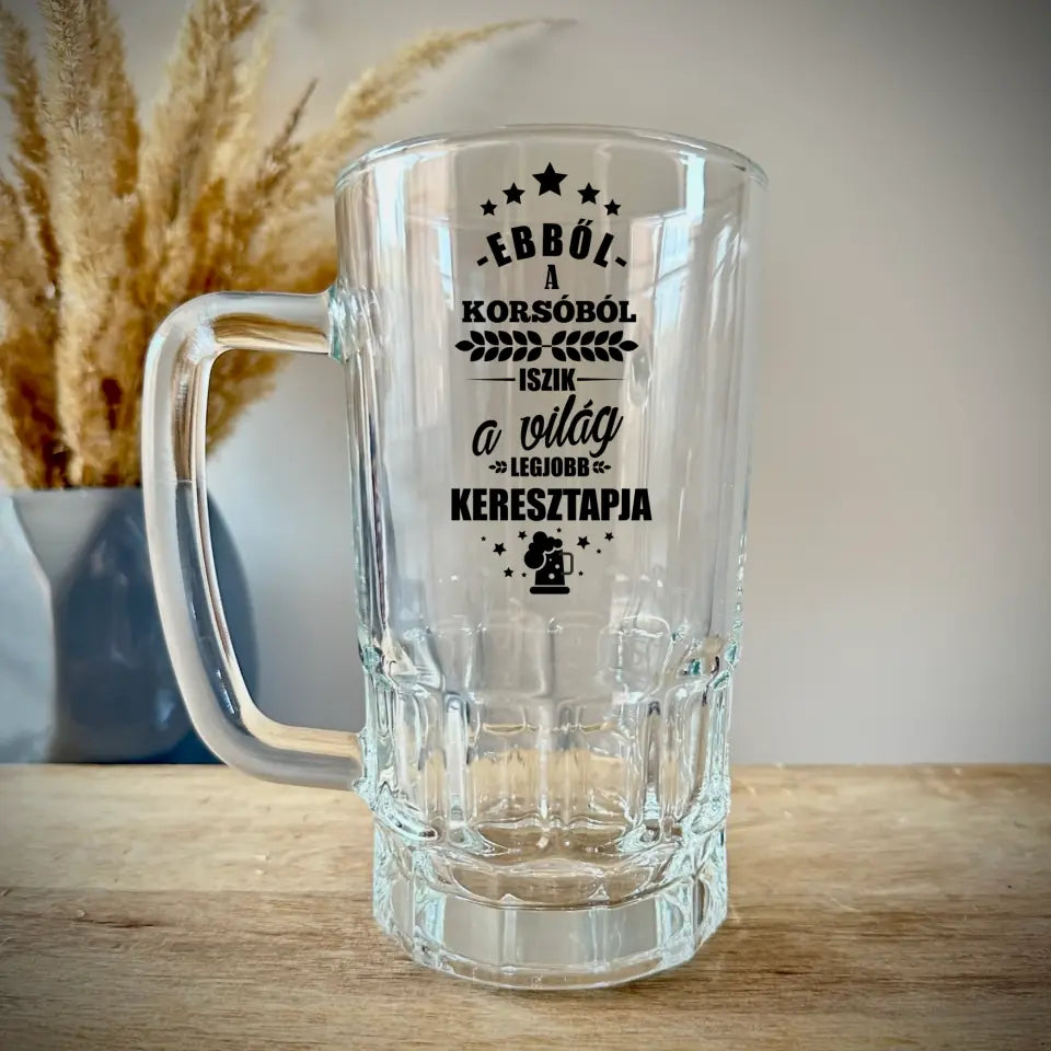 Ajándék apák napjára – Keresztapás söröskorsó
