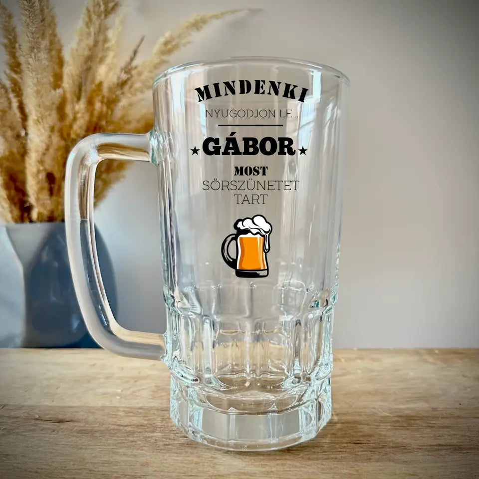 Egyedi üveg söröskorsó