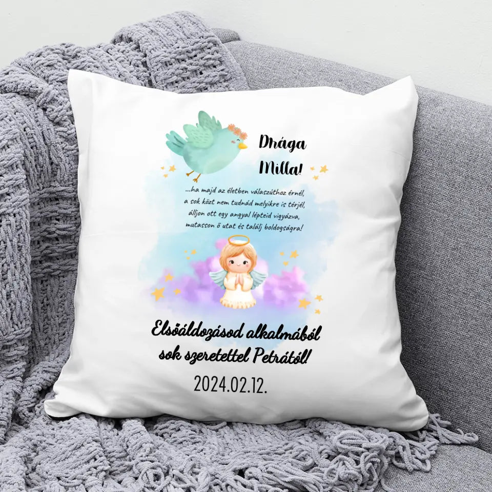 Elsőáldozás ajándék - cuki párna