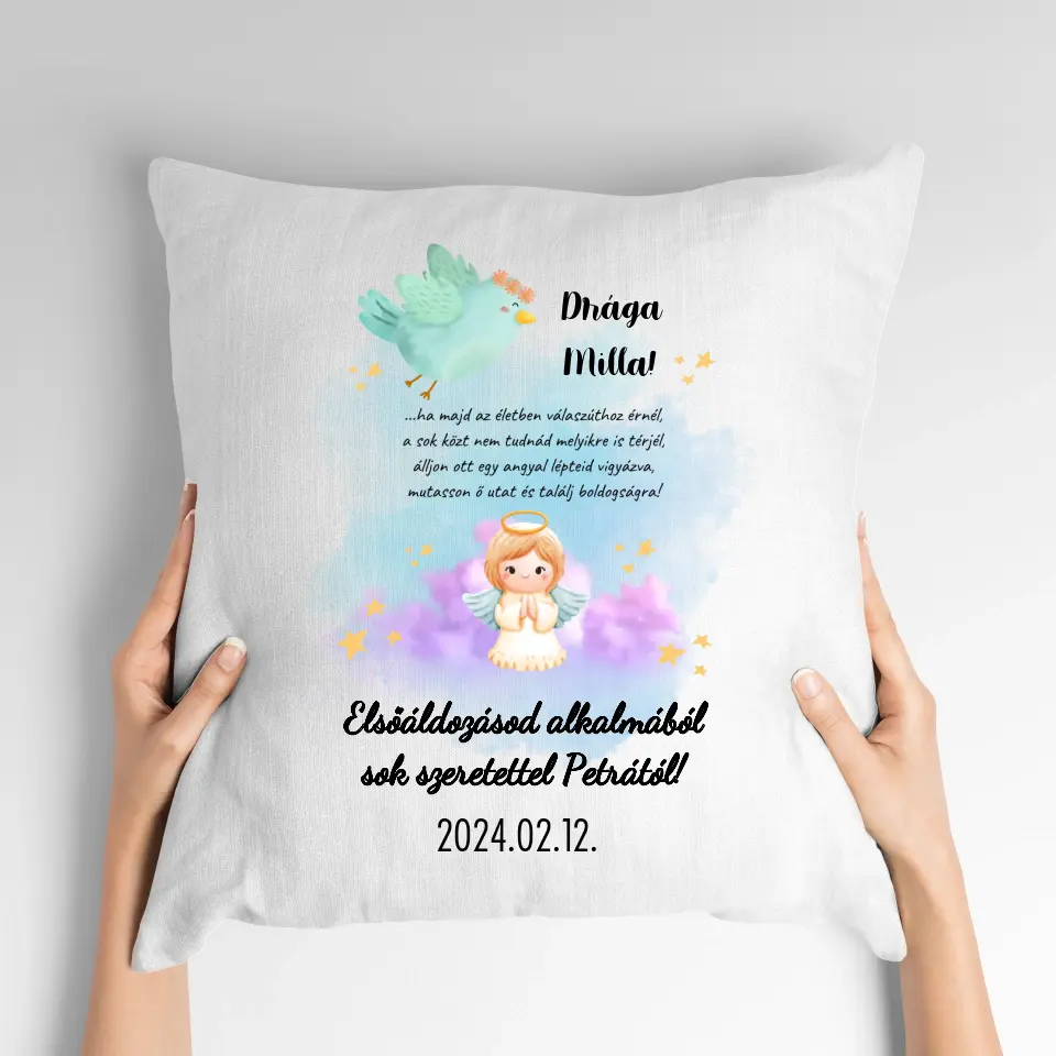 Aranyos elsőáldozási ajándék párna
